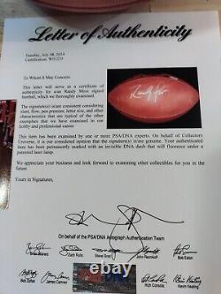 Randy Moss Autographed Official NFL Duke Football Psa / Dna Full Letter Coa