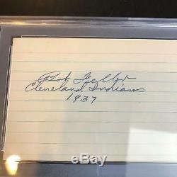 Rare 1937 Bob Feller Rookie Signed Autographed Index Card PSA DNA COA