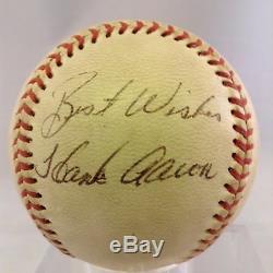 Rare 1974 Hank Aaron Playing Days Signed National League Baseball PSA DNA COA