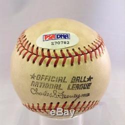 Rare 1974 Hank Aaron Playing Days Signed National League Baseball PSA DNA COA