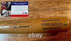 Reggie Jackson Mr. October Signed Adirondack Bat PSA/DNA COA