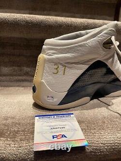 Reggie Miller SIGNED 2003-2004 Season GAME WORN Shoe Indiana Pacers PSA/DNA COA