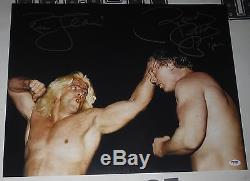 Ric Flair & Rowdy Roddy Piper Signed 16x20 Photo PSA/DNA COA NWA WWE Autograph