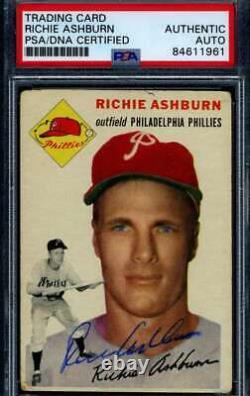 Richie Ashburn PSA DNA Coa Signed 1954 Topps Autograph