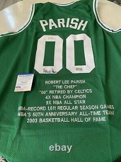 Robert Parish Autographed/Signed Jersey PSA/DNA COA Boston Celtics