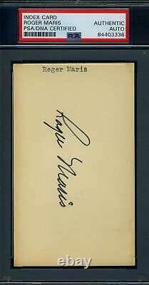 Roger Maris PSA DNA Coa Signed 3x5 Index Card Autograph