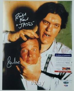 Roger Moore Richard Kiel signed James Bond Jaws 11x14 Photo PSA/DNA COA