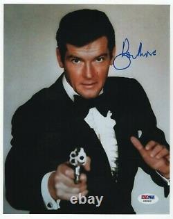 Roger Moore Signed Glossy 8x10 Photo With COA From PSA/DNA Autographed