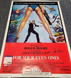 Roger Moore signed For Your Eyes Only 24x36 movie poster James Bond PSA/DNA COA