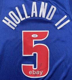 Ron Holland Signed Autographed Detroit Pistons Jersey PSA/DNA COA