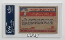 Rowdy Roddy Piper Signed Hot Rod 1985 Topps WWF Rookie Card 7 PSA/DNA COA RC WWE