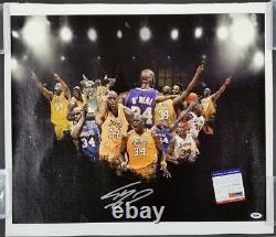 SHAQUILLE O'NEAL Signed 18x24 Canvas Photo LAKERS HOF Shaq Auto PSA/DNA COA