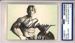 SIGNED Arnold Schwarzenegger Young Bodybuilding Picture PSA DNA COA AUTOGRAPHED