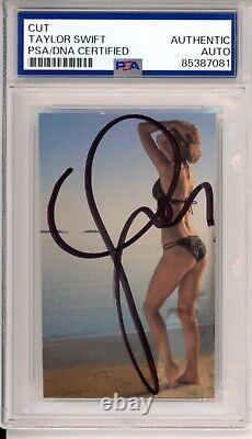 SIGNED TAYLOR SWIFT Sexy Black Bikini Autograph Photo Cut PSA DNA Certified COA