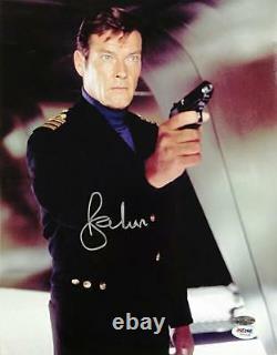 SIR ROGER MOORE Signed 11x14 Photo #2 James Bond 007 Autograph with PSA/DNA COA