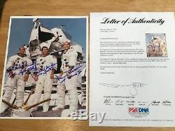 (SSG) APOLLO XII All 3 Astronauts Signed 8X10 Photo PSA/DNA Full Letter COA