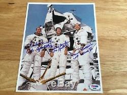(SSG) APOLLO XII All 3 Astronauts Signed 8X10 Photo PSA/DNA Full Letter COA