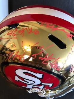 San Francisco 49ers 2019 Team Signed Chrome Full Size Helmet Psa/dna Coa Loa