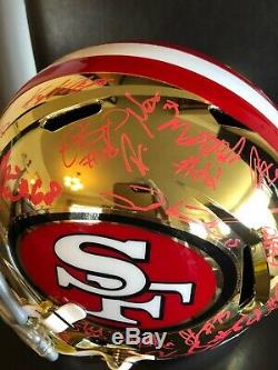 San Francisco 49ers 2019 Team Signed Chrome Full Size Helmet Psa/dna Coa Loa