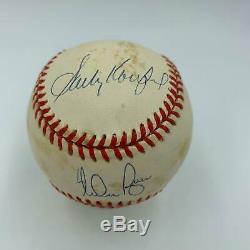 Sandy Koufax Nolan Ryan Bob Feller Pitching Legends Signed Baseball PSA DNA COA