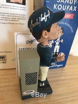 Sandy Koufax Signed Bobblehead Limited Edition Dodgers Coa Letter Psa/dna