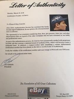 Sandy Koufax Signed Bobblehead Limited Edition Dodgers Coa Letter Psa/dna