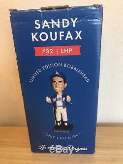 Sandy Koufax Signed Bobblehead Limited Edition Dodgers Coa Letter Psa/dna