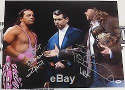 Shawn Michaels & Bret Hart Signed WWE 16x20 Photo PSA/DNA COA with Vince McMahon