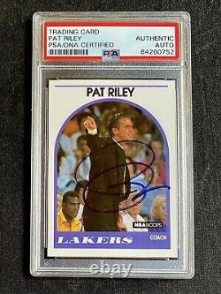 Signed 1989-90 Nba Hoops Skybox Pat Riley Lakers Showtime Psa/dna Coa Auto Coach