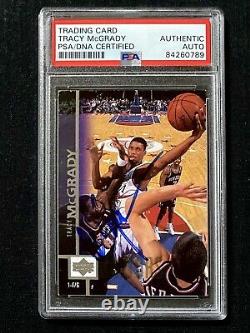 Signed 1997-98 Upper Deck Tracy Mcgrady Tmac Rookie Card Auto Psa/dna Coa Rc Sp