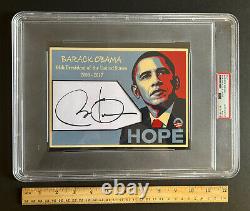 Signed Barack Obama Autographed Custom Card Psa/dna Slabbed Coa