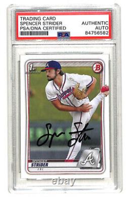 Spencer Strider signed auto 2020 Bowman Draft rookie card PSA/DNA COA Braves 1