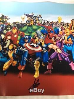 Stan Lee Signed Authentic 16x20 Marvel Comics Cast Characters PSA DNA COA