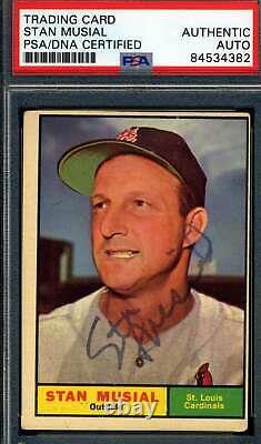 Stan Musial PSA DNA Coa Signed 1961 Topps Autograph