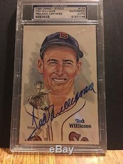 TED WILLIAMS Autograph PSA /DNA COA Perez Steele hand signed Post Card