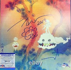 Takashi Murakami and Kanye West Signed Vinyl PSA/DNA COA Kids See Ghosts Sketch