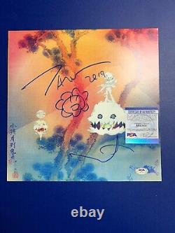 Takashi Murakami and Kanye West Signed Vinyl PSA/DNA COA Kids See Ghosts Sketch