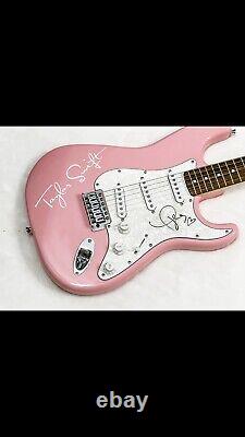 Taylor Swift Signed Autograph Full Size Pink Fender Electric Guitar Psa/dna Coa