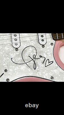 Taylor Swift Signed Autograph Full Size Pink Fender Electric Guitar Psa/dna Coa