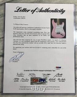 Taylor Swift Signed Autograph Full Size Pink Fender Electric Guitar Psa/dna Coa