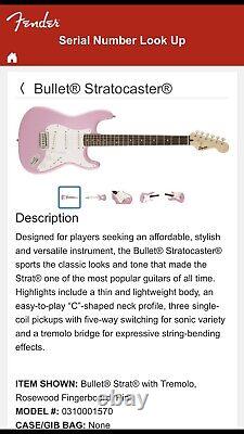 Taylor Swift Signed Autograph Full Size Pink Fender Electric Guitar Psa/dna Coa