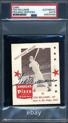 Ted Williams PSA DNA Coa Signed 1975 Shakey's Pizza Autograph