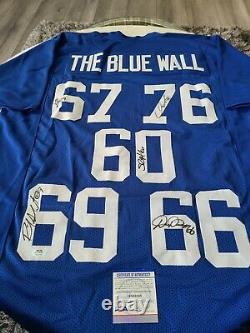 The Blue Wall Autographed/Signed Jersey PSA/DNA COA New York Giants OLine Champs