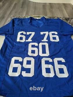 The Blue Wall Autographed/Signed Jersey PSA/DNA COA New York Giants OLine Champs