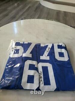 The Blue Wall Autographed/Signed Jersey PSA/DNA COA New York Giants OLine Champs