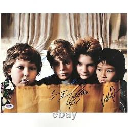 The Goonies cast signed 11x14 photo PSA/DNA COA LOA Sean Astin, Ke Quan, Feldman
