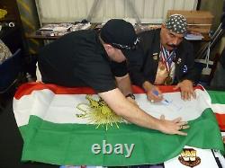 The Iron Sheik Signed 3x5 Iranian Flag IRAN PSA/DNA COA WWE WWF Champ Autograph