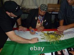 The Iron Sheik Signed 3x5 Iranian Flag IRAN PSA/DNA COA WWE WWF Champ Autograph