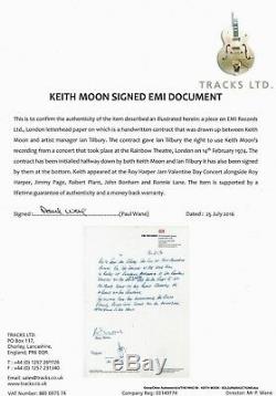 The Who Keith Moon Signed 1974 Roy Harper Concert Contract Psa/dna Coa Very Rare