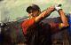 Tiger Woods Tee Off Limited Edition Stephen Holland Painting Psa/dna Coa